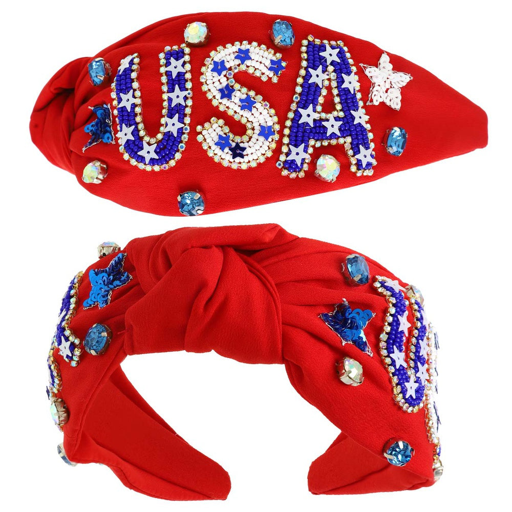 Beaded USA Headband