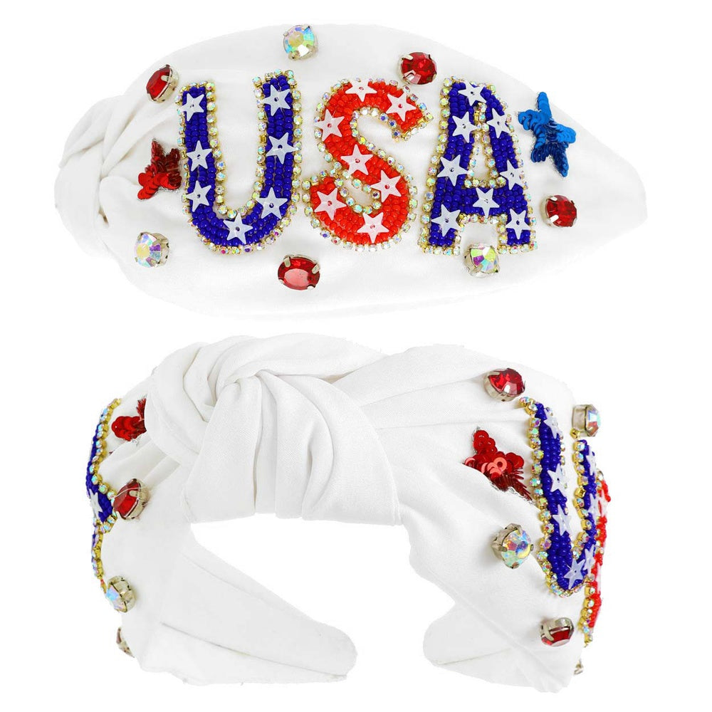 Beaded USA Headband