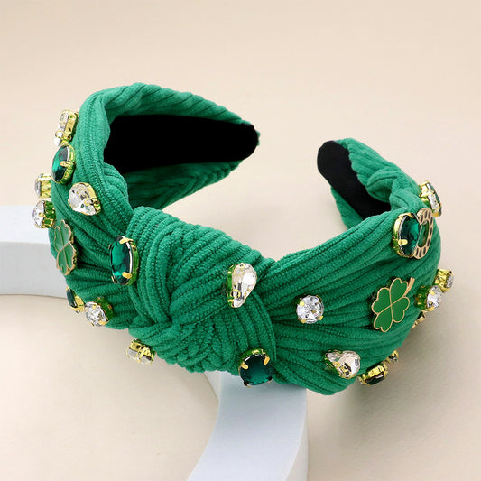 St. Patrick's Rhinestone Knot Headband