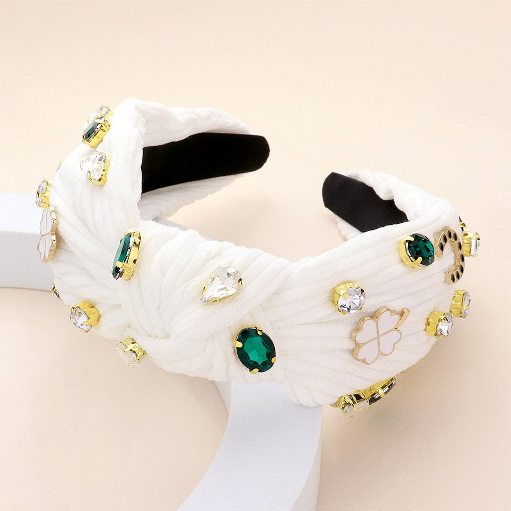 St. Patrick's Rhinestone Knot Headband