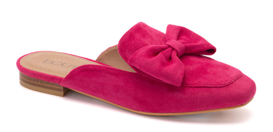 Sueded Bow Slip On Mule