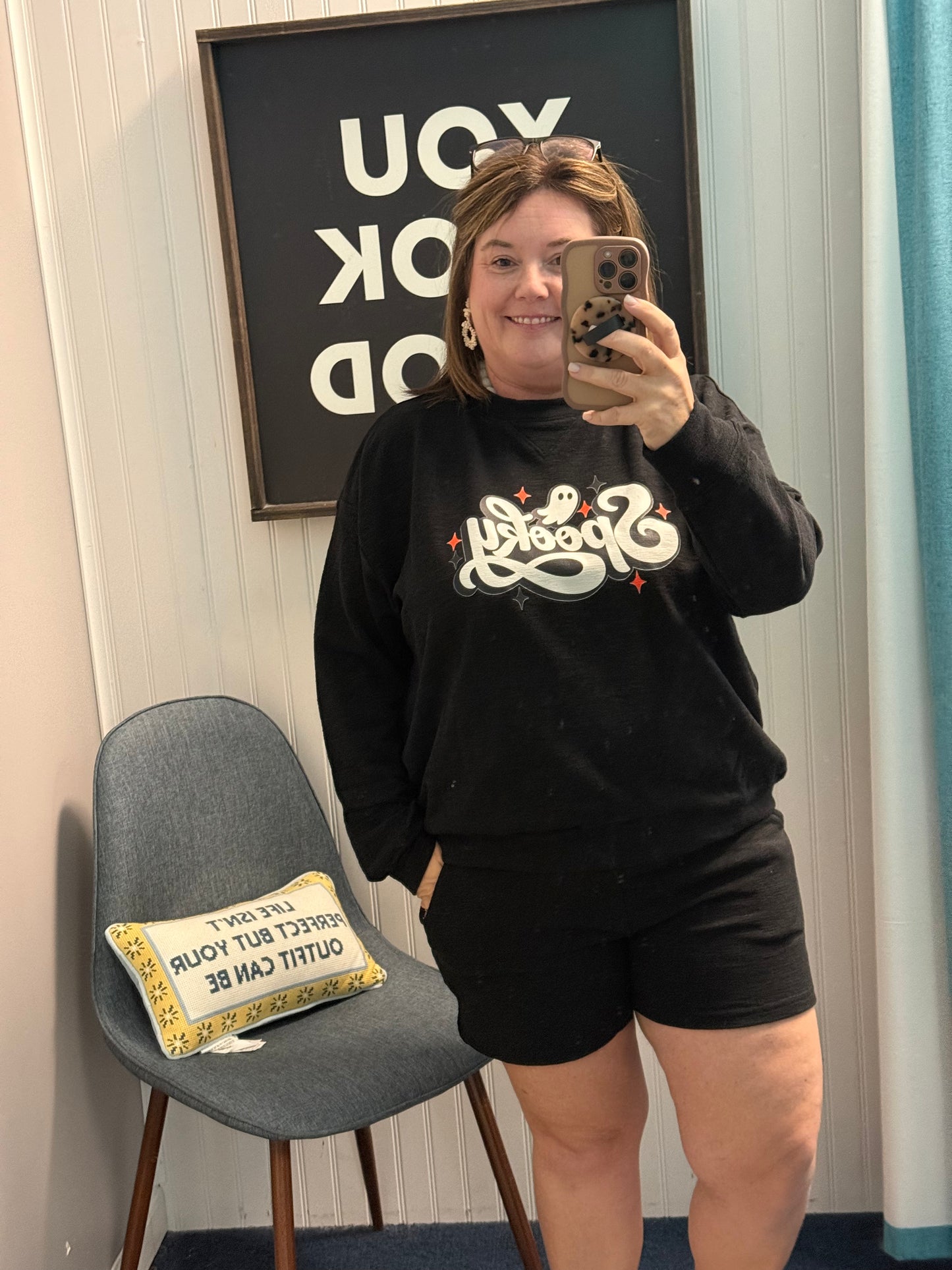 Spooky Black Slub Pullover Set