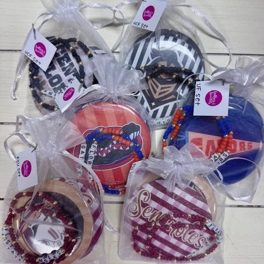 Grad Button & Bracelet Set