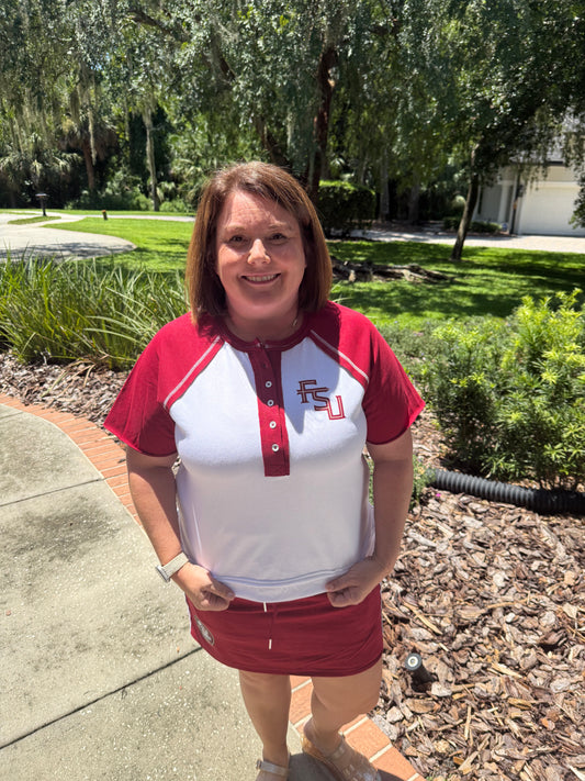 Raglan Short Sleeve Color Block Top - Garnet