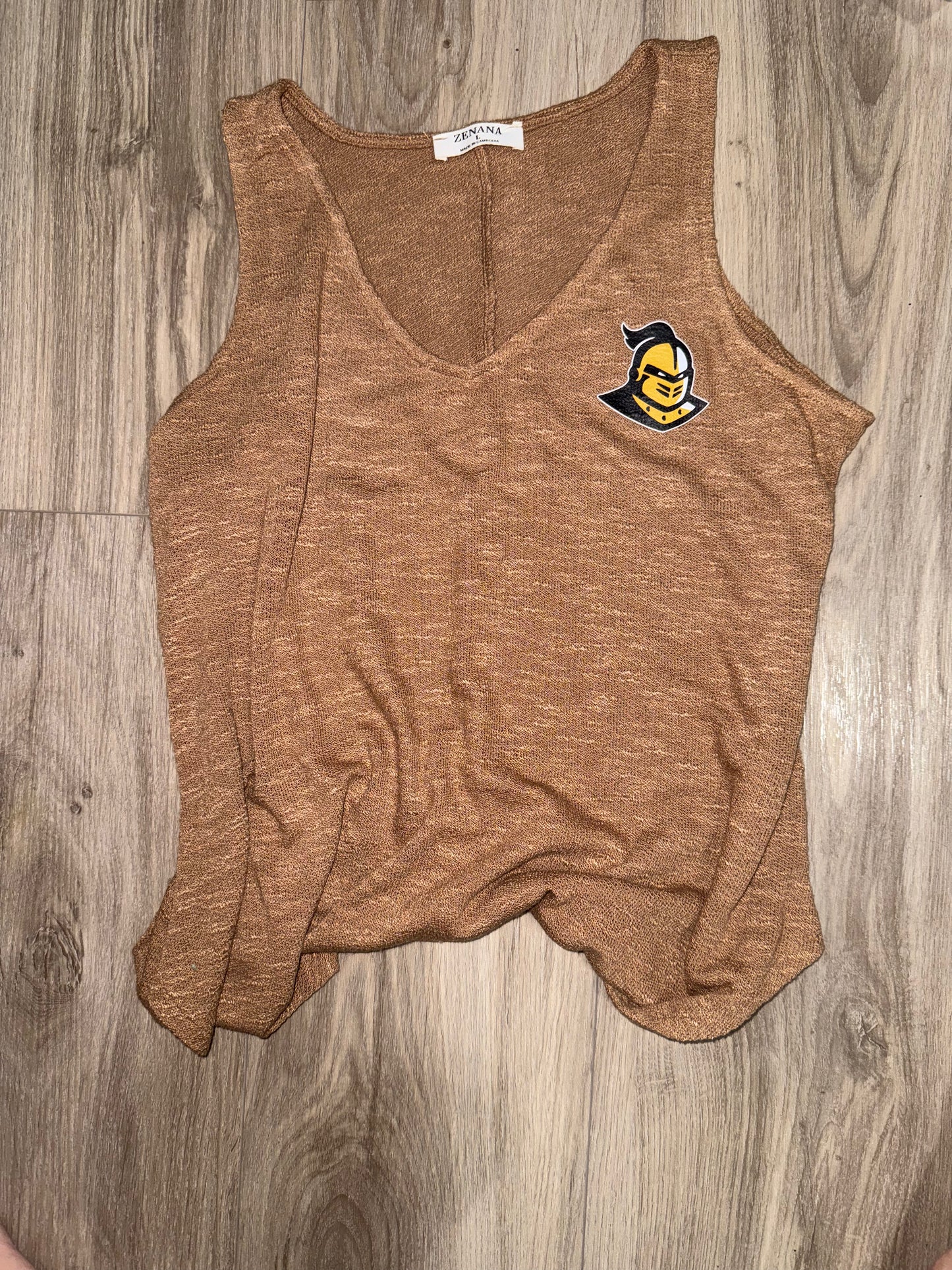 Knight V-neck Top-Gold