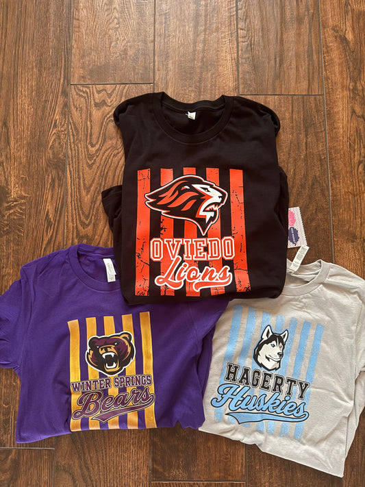 High School Striped Game Day Spirit Shirt