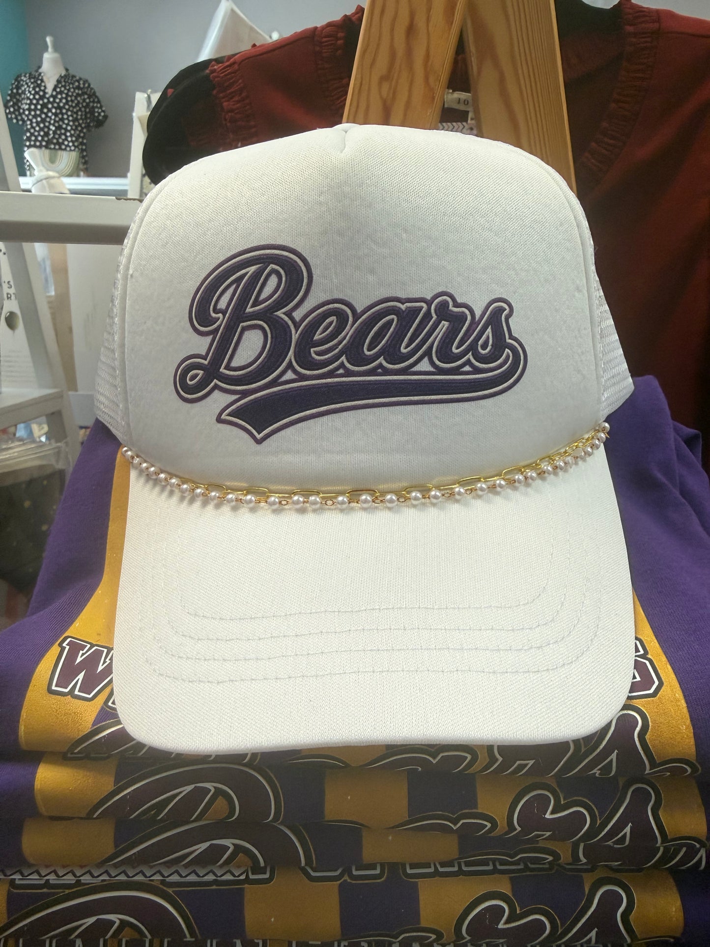 High School Pearl Bead Trucker Hat