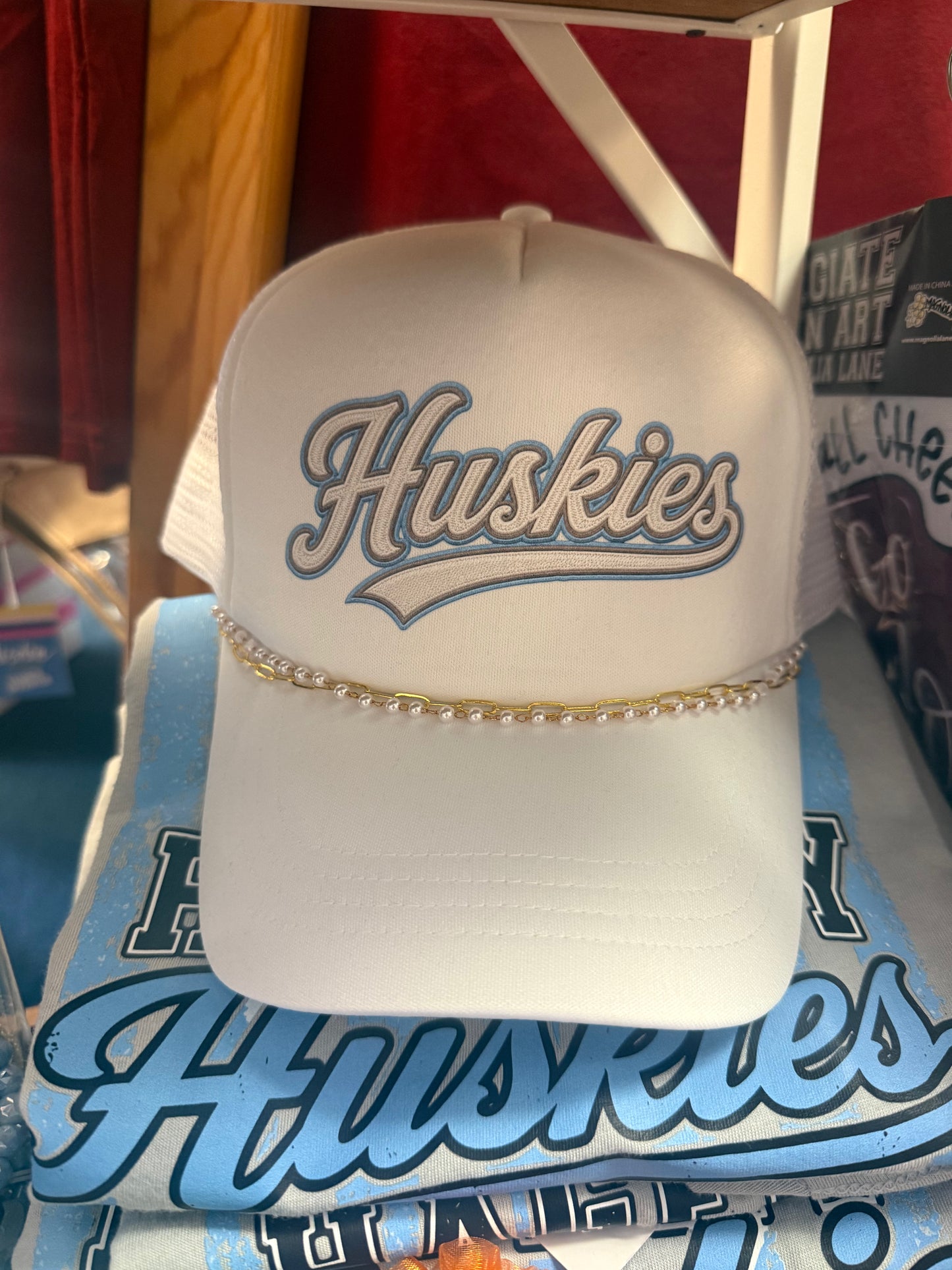 High School Pearl Bead Trucker Hat