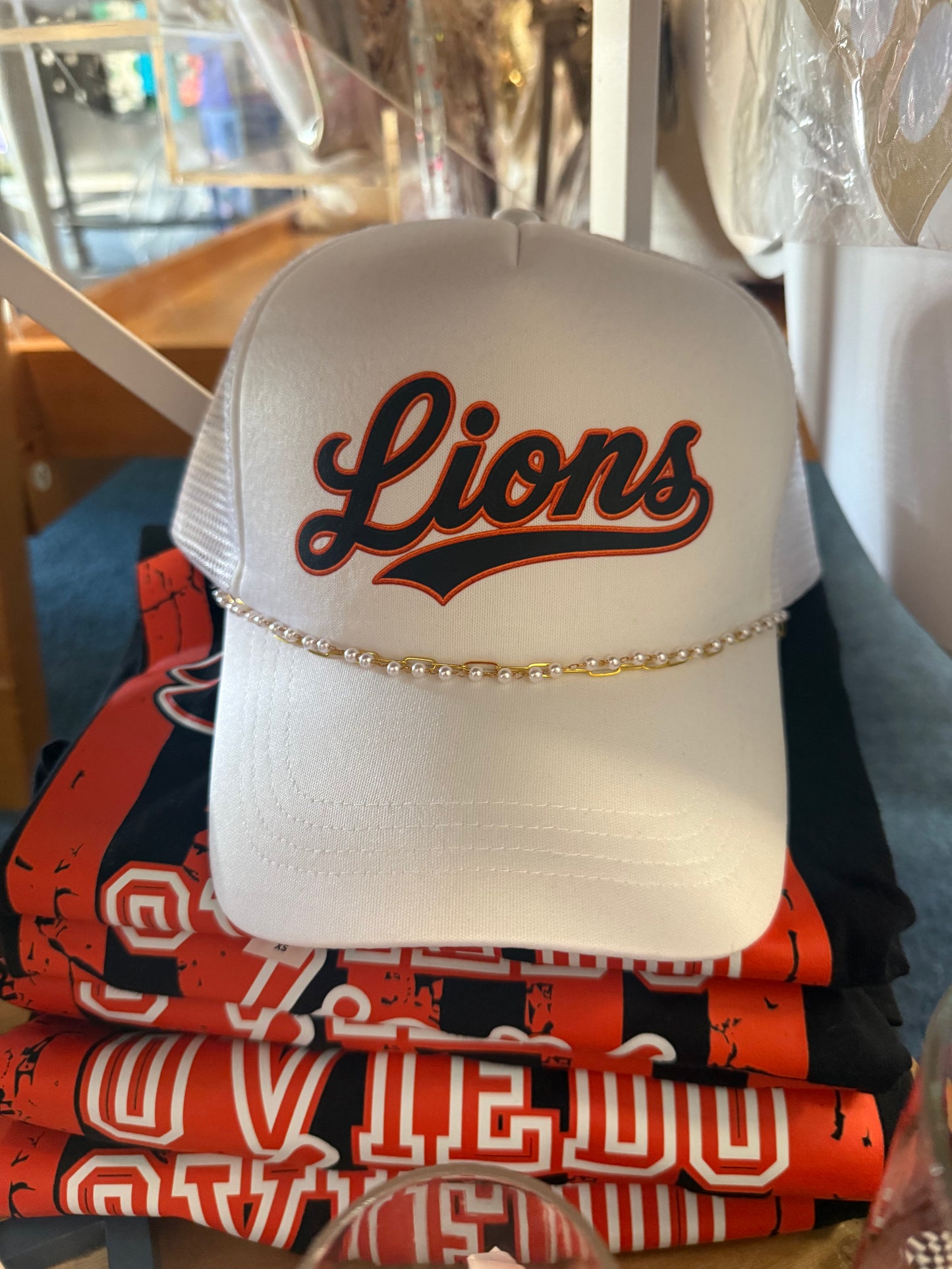 High School Pearl Bead Trucker Hat