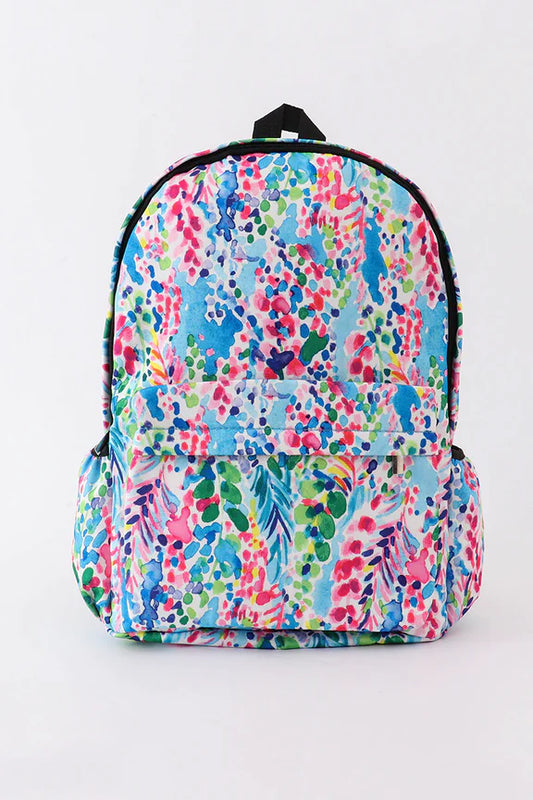 Abstract print Backpack W/ Personalization