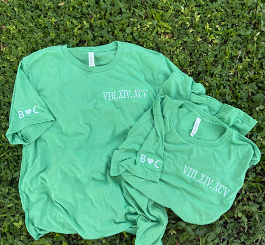 Roman Numeral Personalized Shirt / Sweatshirt