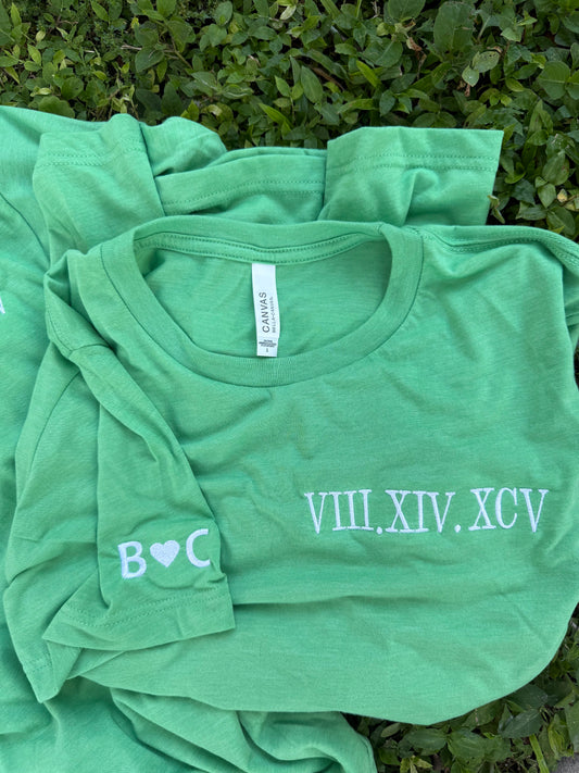 Roman Numeral Personalized Shirt / Sweatshirt