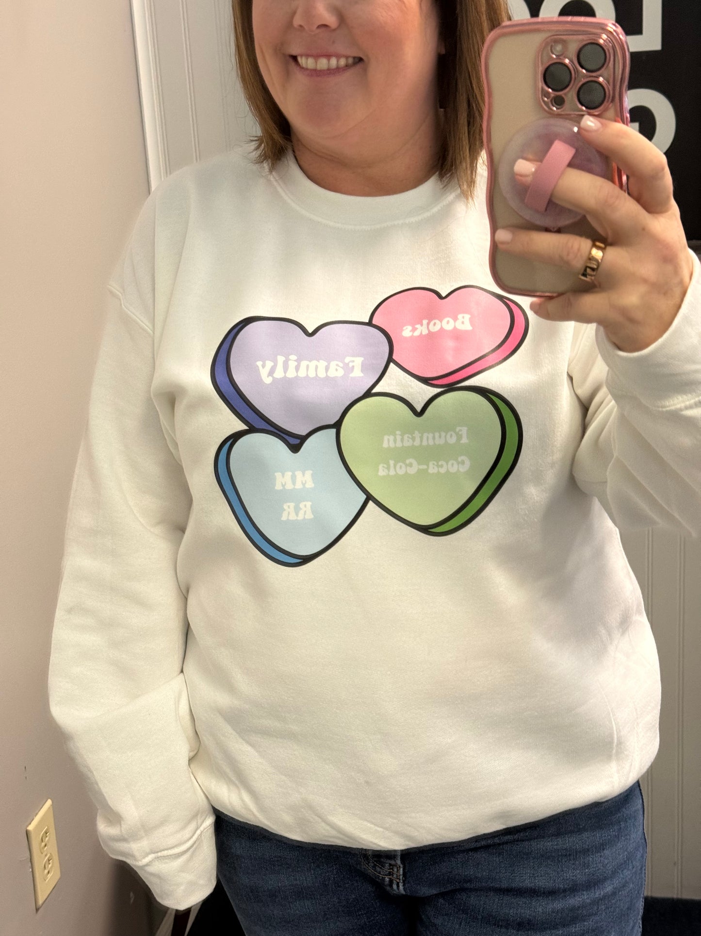 Personalized Conversation Heart Sweatshirt - ONLINE ORDER ONLY