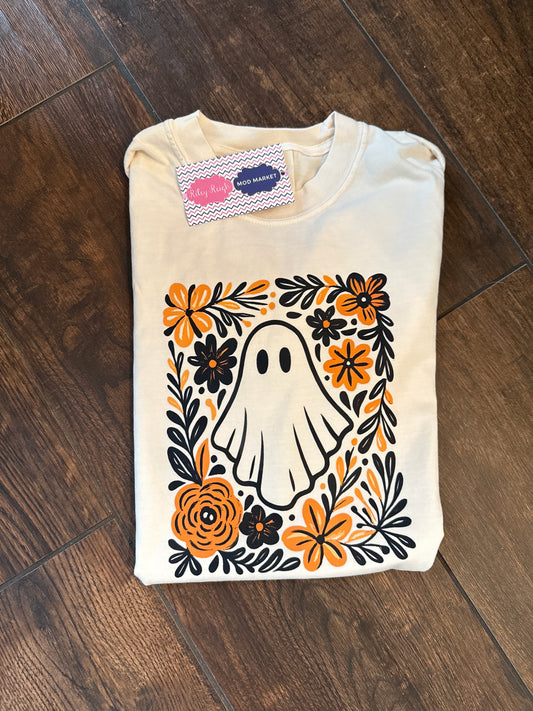 Flower Ghost T-Shirt-Cream