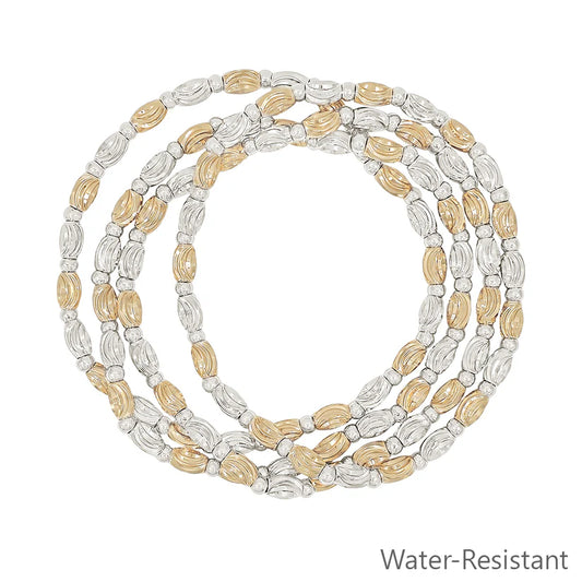 Textured Oval Bead Bracelet Set