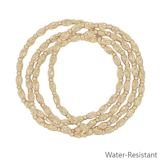 Textured Oval Bead Bracelet Set