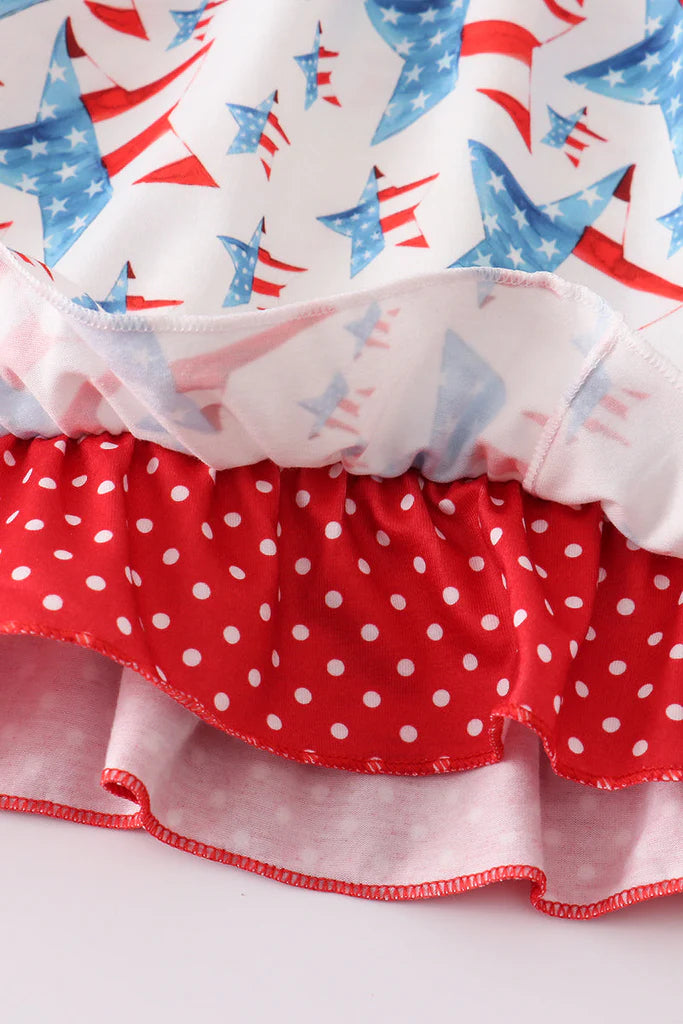 Patriotic Star Flag Print Dress