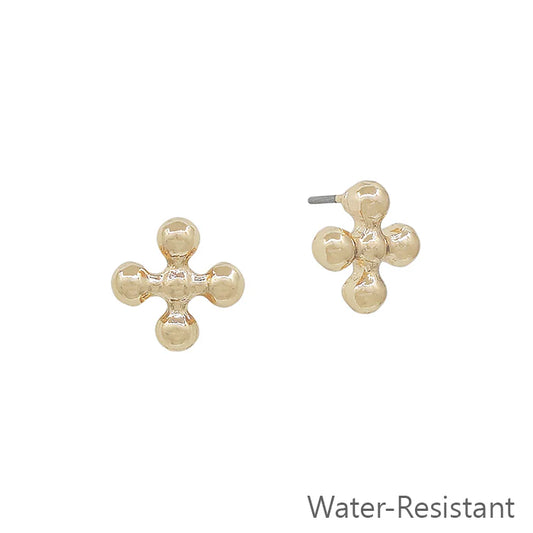 Rounded End Cross Stud Earring