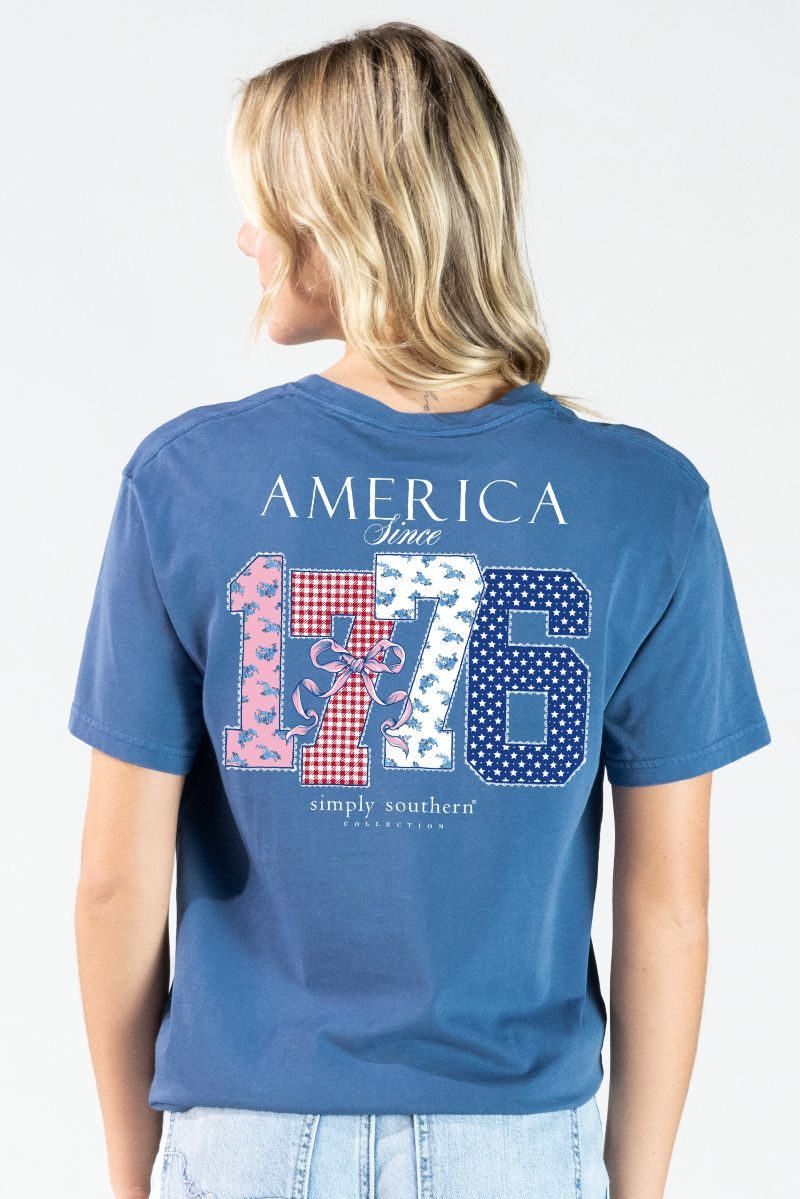 Simply Southern Mineral Wash America T-Shirt-Overcast