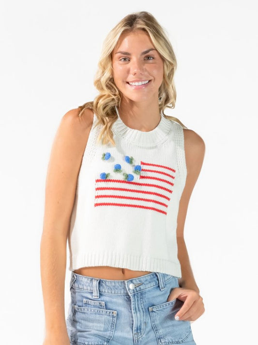 Simply Southern Flower Flag Tank Sweater