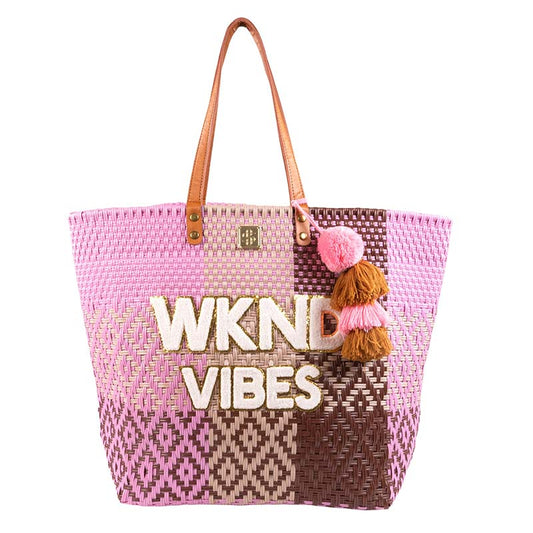 Calabash Woven Tote W/ Terry Letters