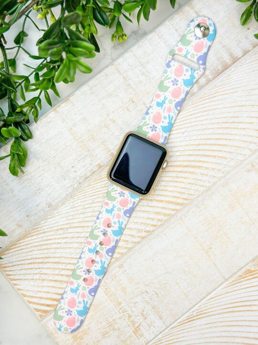 Pastel Easter Bunny Silicone Watchband