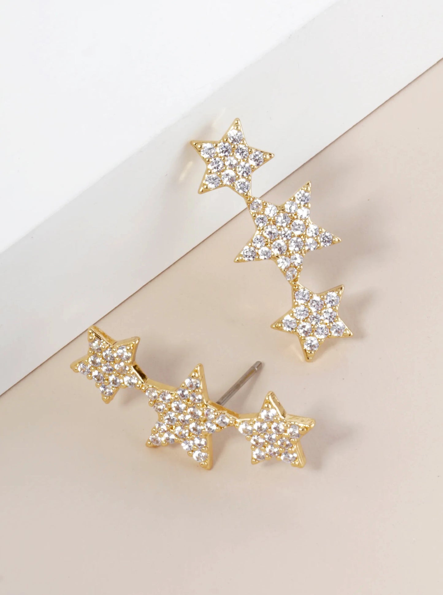 Triple Pave Star Arch Earring