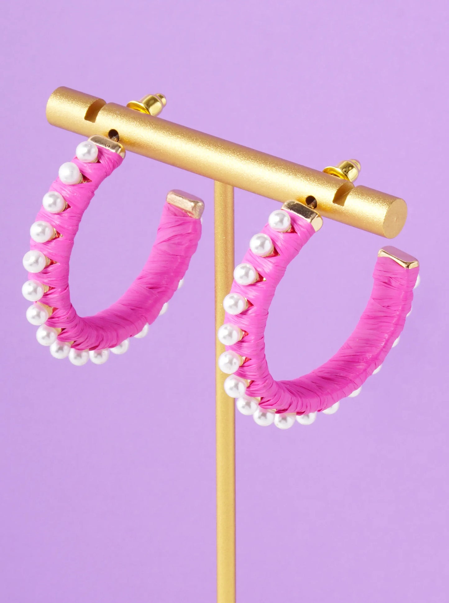 Pearl Studded Wrapped Hoop Earring