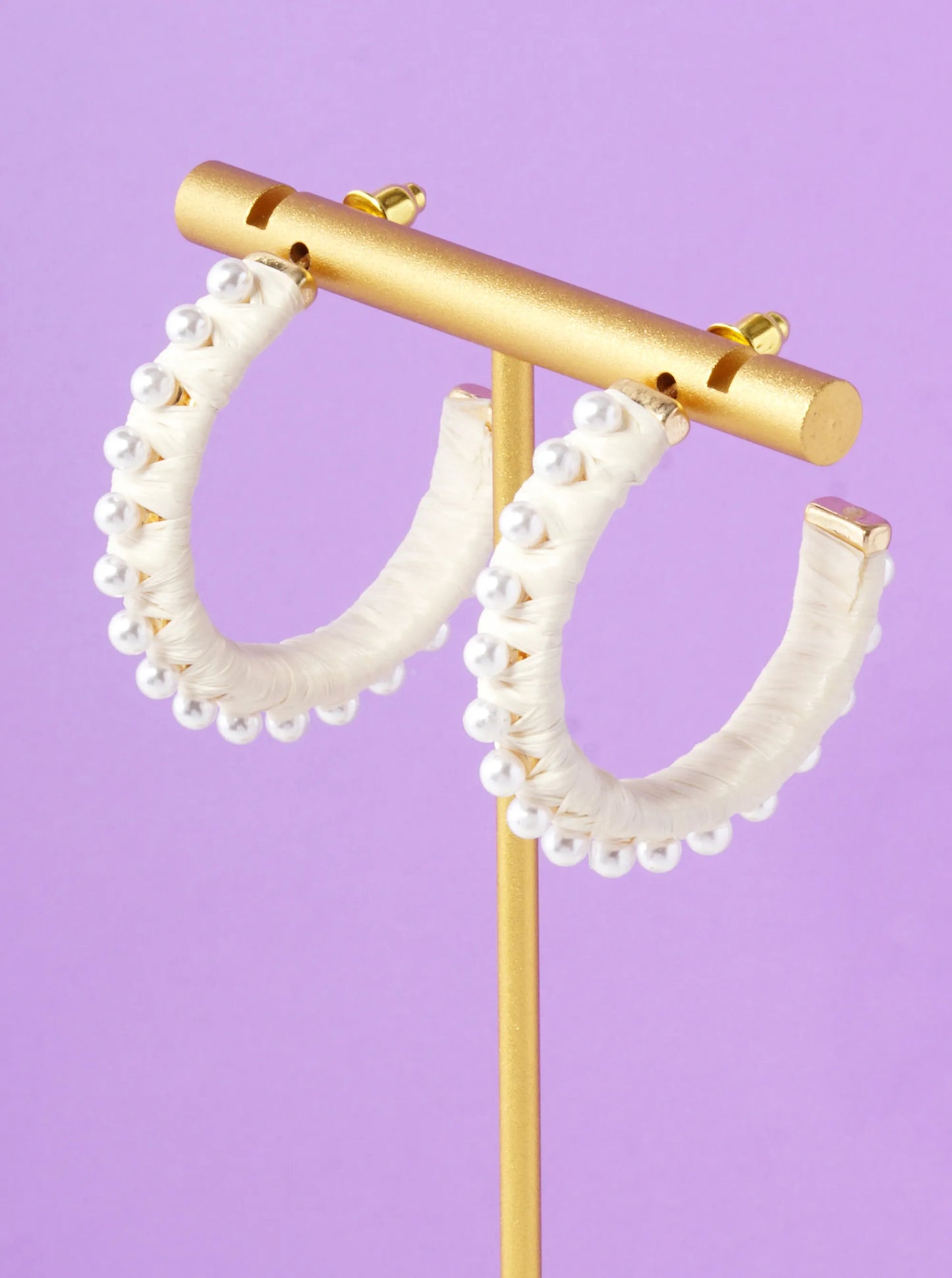 Pearl Studded Wrapped Hoop Earring