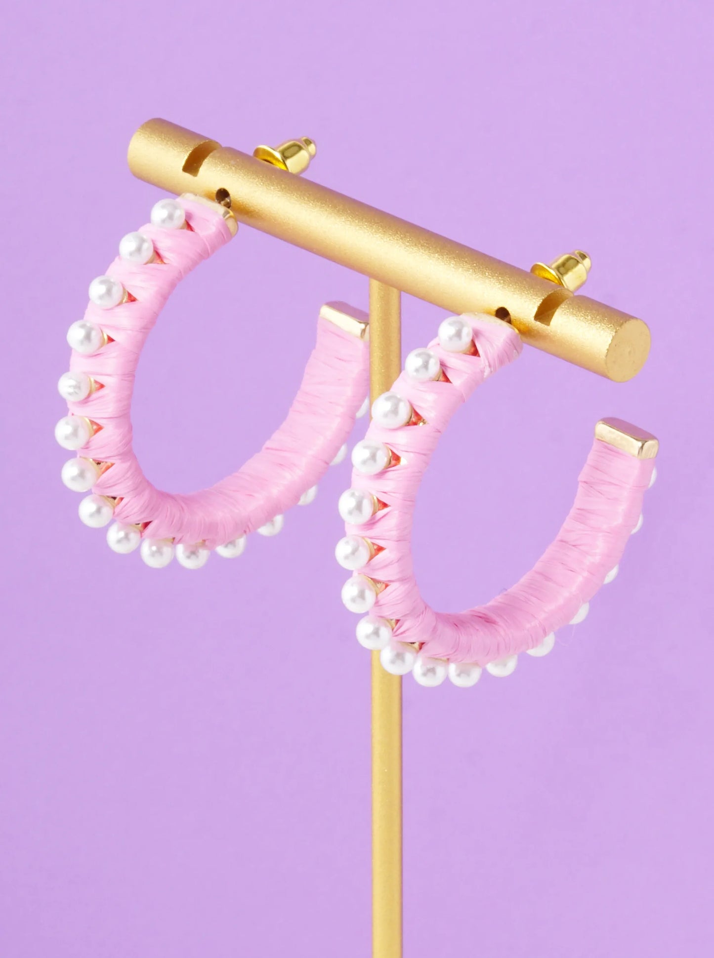 Pearl Studded Wrapped Hoop Earring