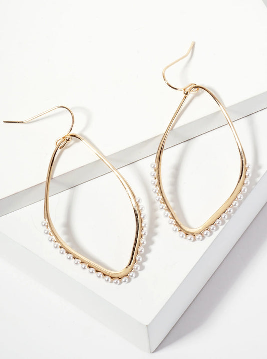 Pearl Studded Geo Teardrop Earring