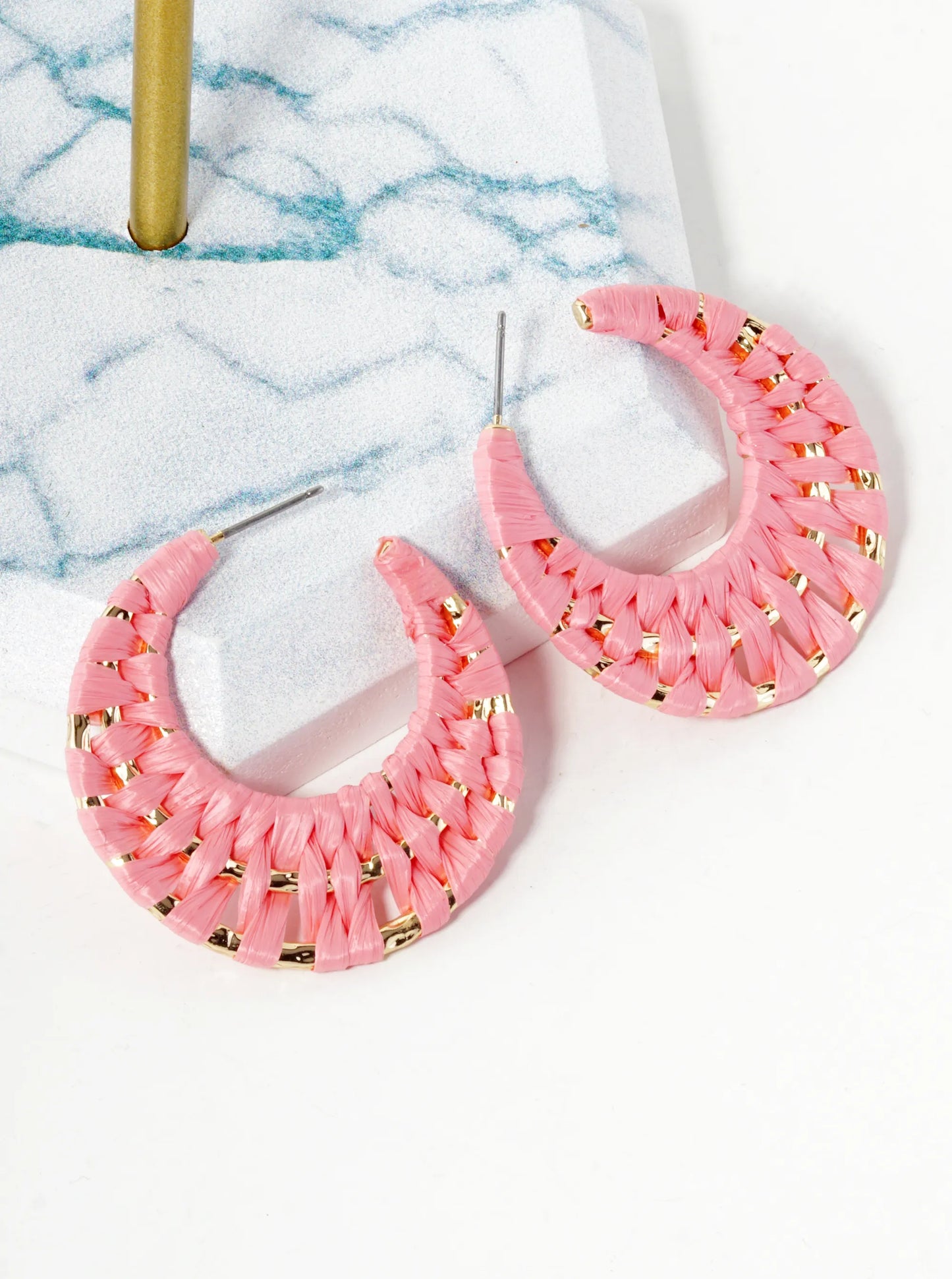 Raffia Braided Hoop Earring