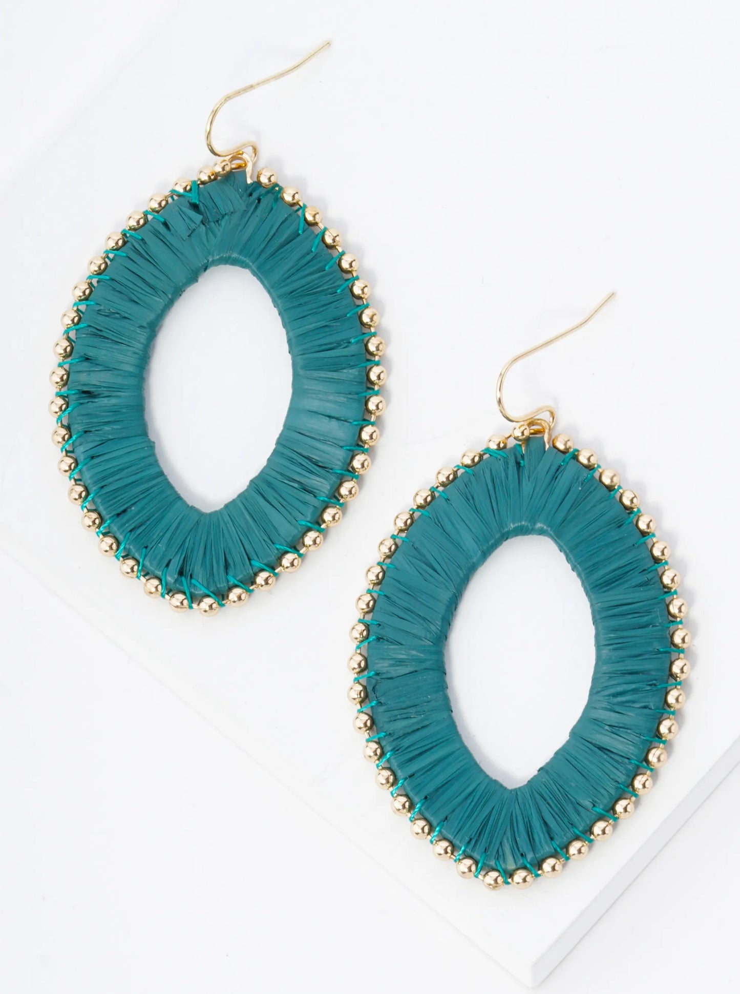 Raffia Wrapped Teardrop Earring