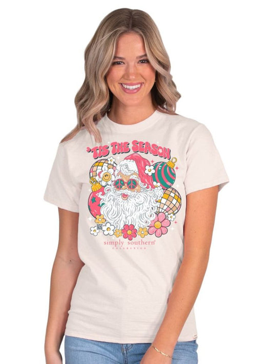 Groovy Santa Short Sleeve T-Shirt By Simply Southern- Natural