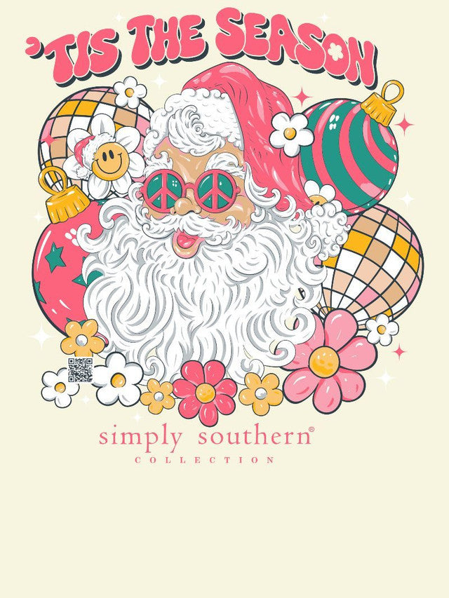 Groovy Santa Short Sleeve T-Shirt By Simply Southern- Natural