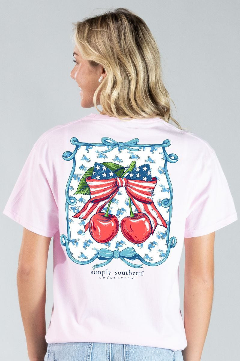 Simply Southern USA Cherry T-Shirt-Peony