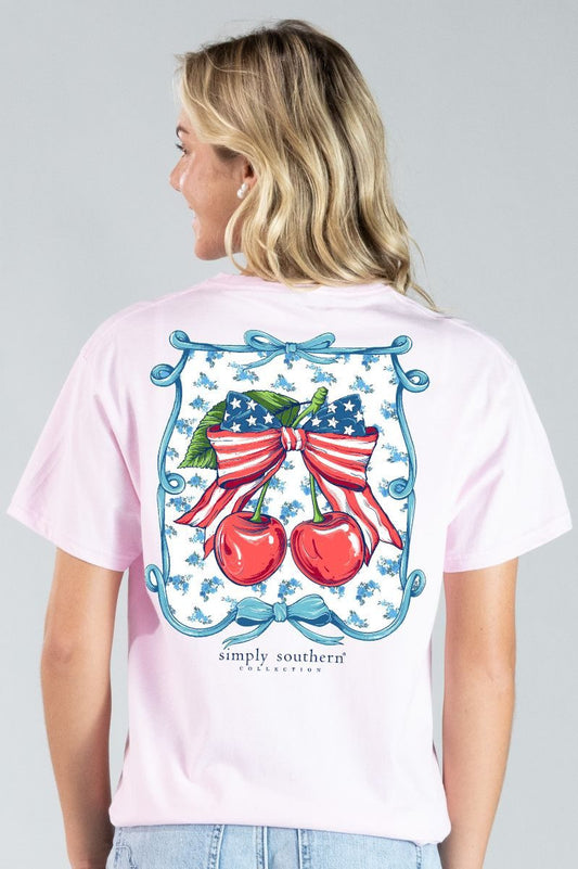Simply Southern USA Cherry T-Shirt-Peony