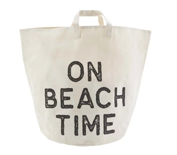 Canvas Beach Tote By Mud Pie