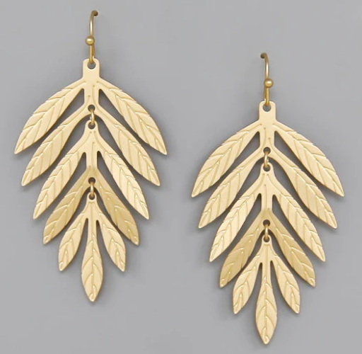 Leaf Filigree Drop Earring