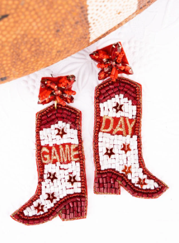 Game Day Boots Beaded Earring