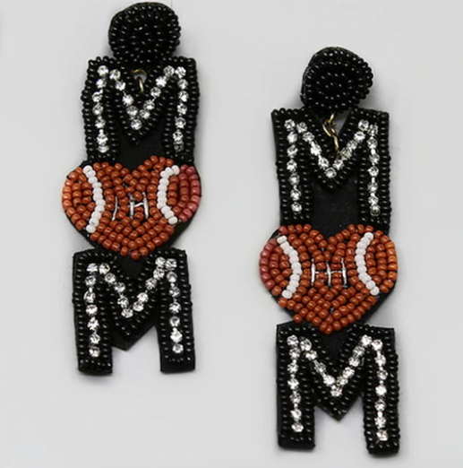 Heart Sport Mom Seed Bead Earring