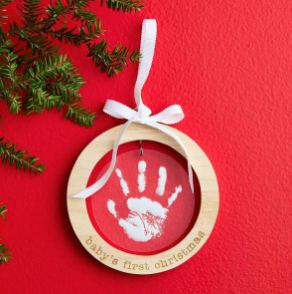 Acrylic Baby's First Christmas Handprint Ornament