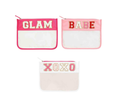Valentines Clear Chenille Patch Pouch