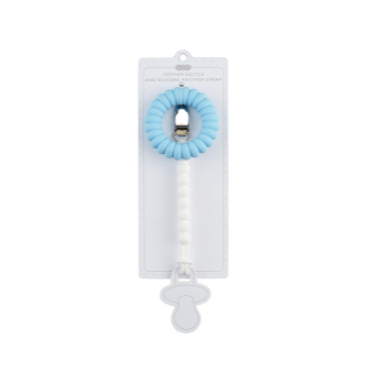 Blue Pacifier Strap & Teether Set