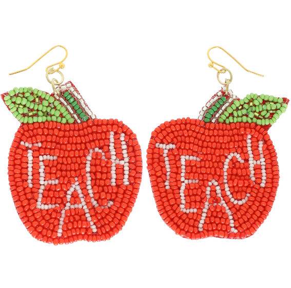 Apple Teach Beaded Earring