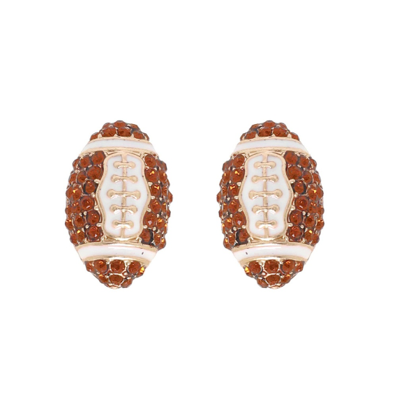 Rhinestone Football Stud Earring