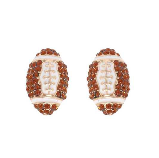 Rhinestone Football Stud Earring