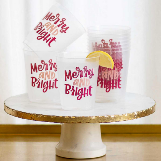 Merry & Bright Frosted Party Cup Set