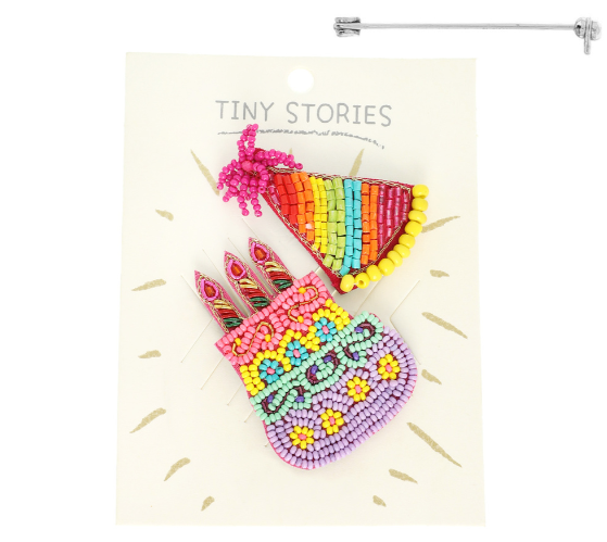 Birthday Cake & Hat Pin Set