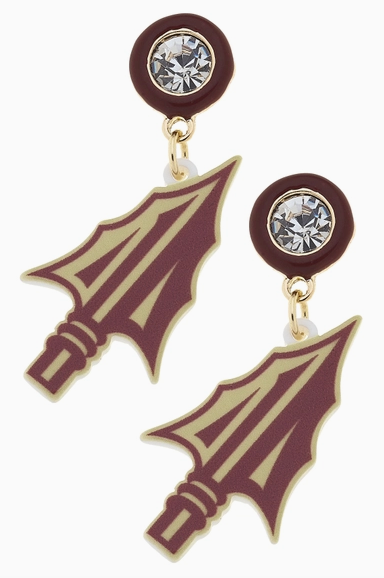 Florida State Chief Osceola Spear Resin Earrings